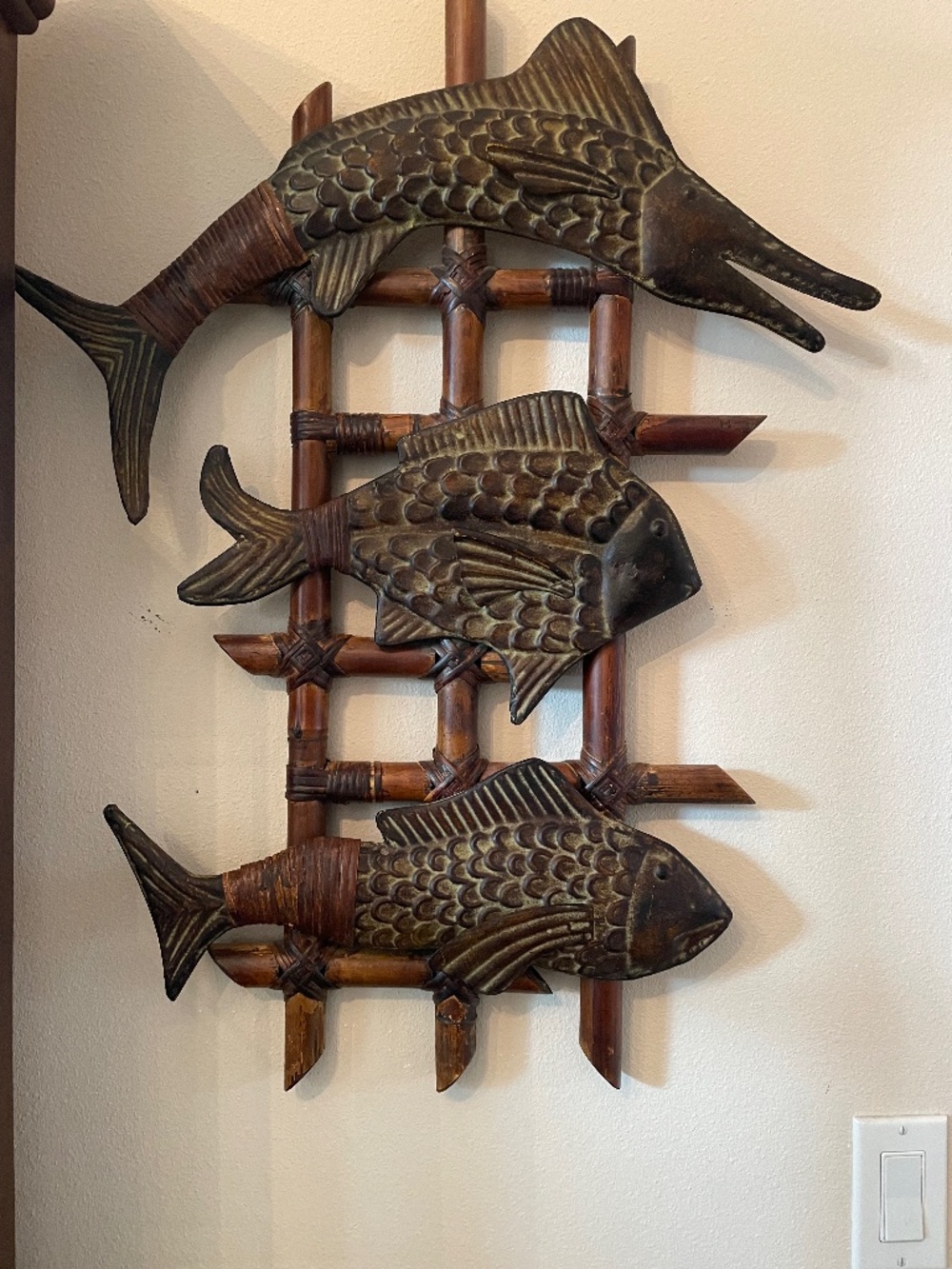 3 metal fish wall decor